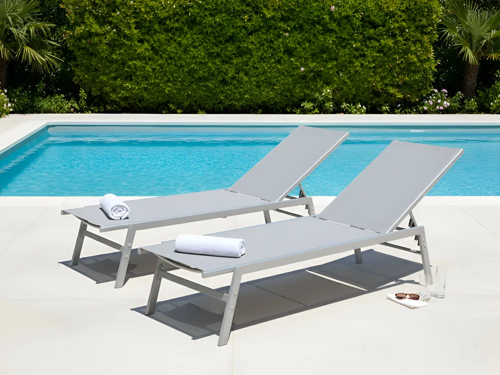Sun Lounger NOLI Reclining Metal Grey