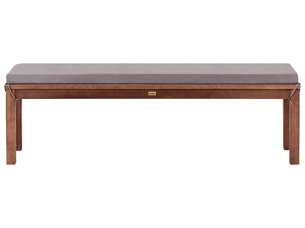Trädgårdsbänk med dyna TUSCANIA 160 cm Eukalyptusträ Grå