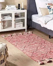 Matta NIGDE Röd 80 x 150 cm Bomull_1179150