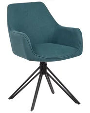 Set of 2 Dining Chairs Swivel JODAR Fabric Teal_945239