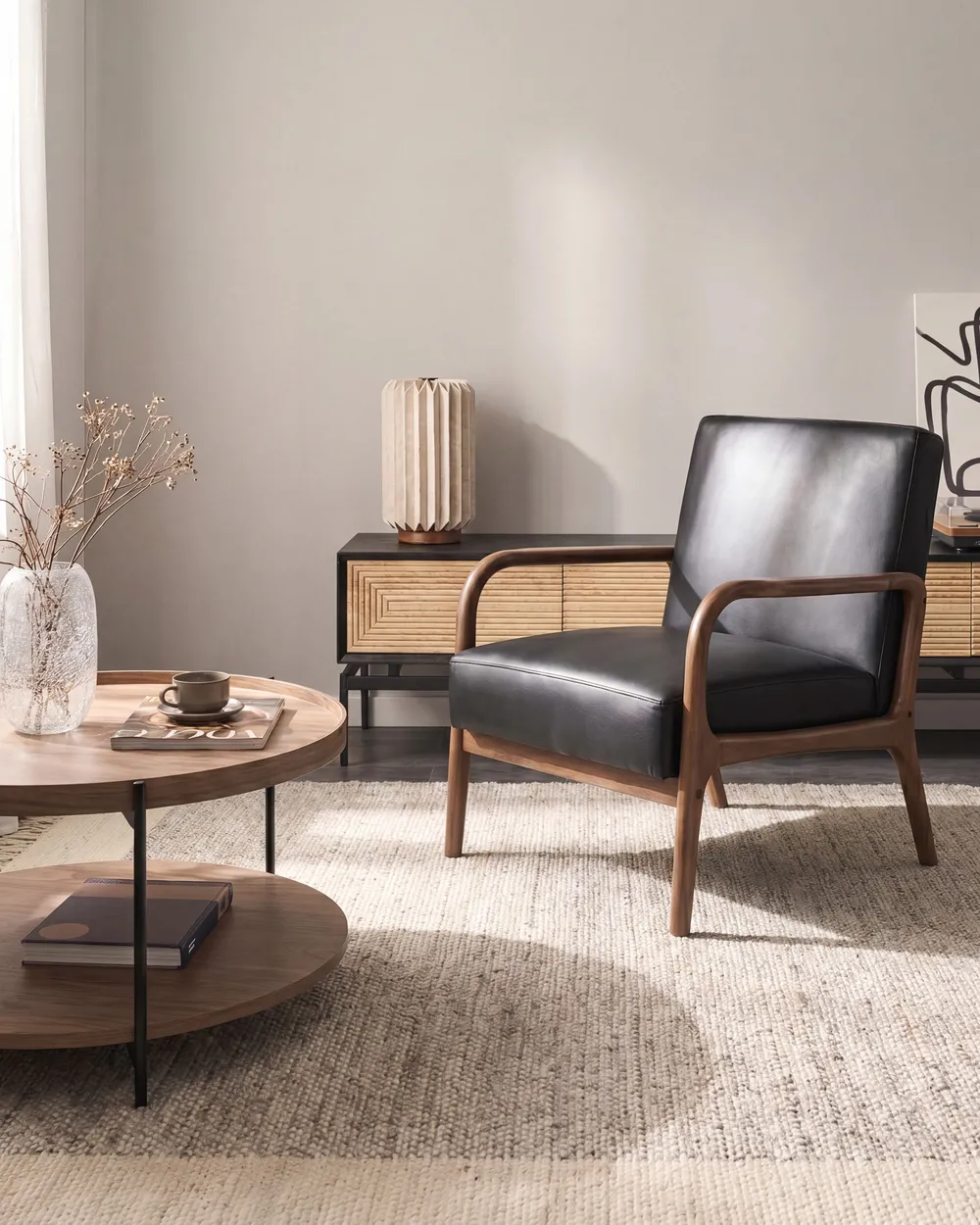 Armchair SENNELS Leather Black