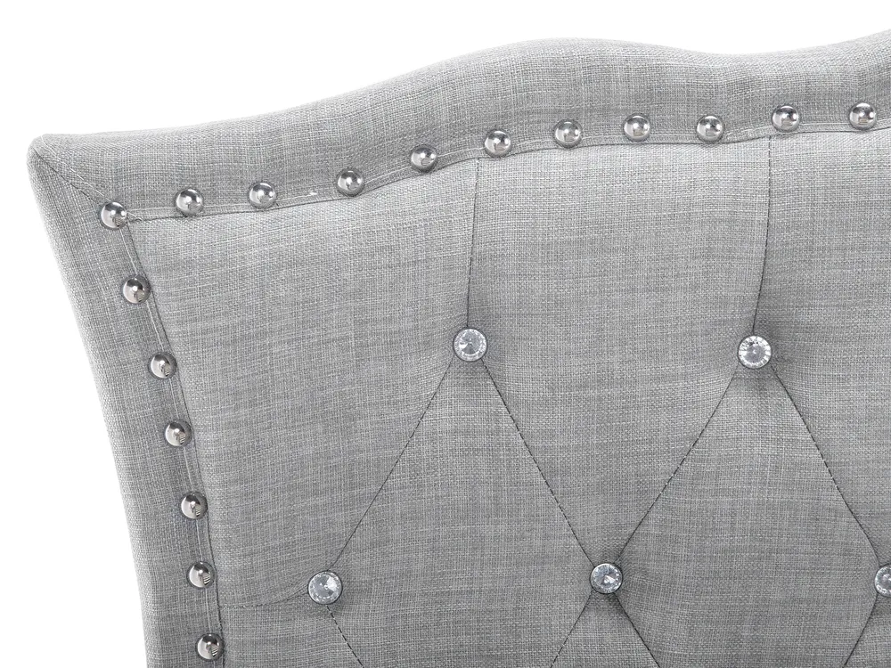 Ottoman Bed METZ Fabric Light Grey 90 x 200 cm (EU Single)_799479
