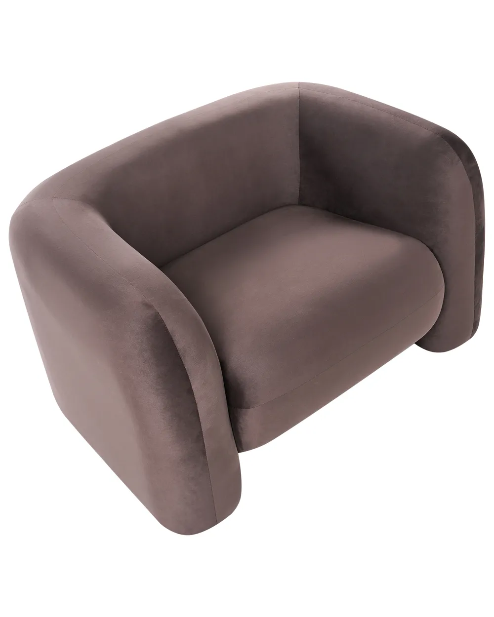 Living Room Set 4 Seater LEIREN Velvet Dark Brown_1028875