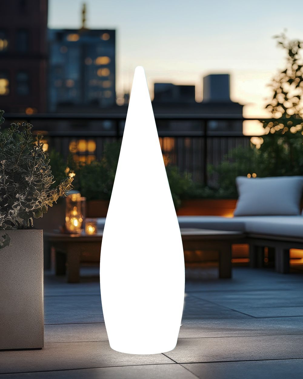 Outdoor LED Floor Lamp VULETAS with Remote White