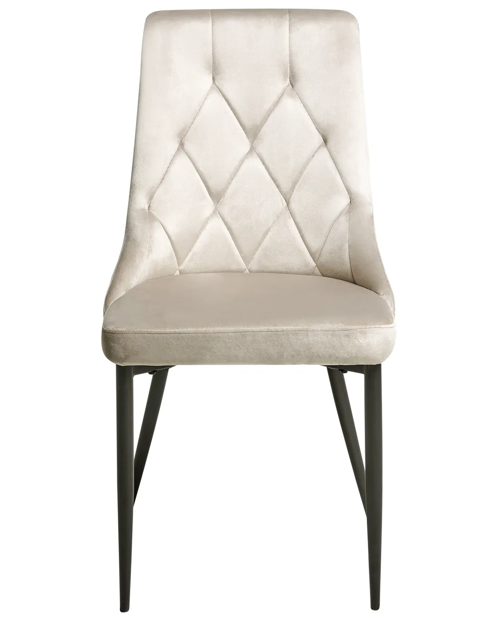 Set of 2 Dining Chairs AVENIR Velvet Beige_1082569