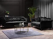 Sofa 2-seters SKIEN II Fløyel Svart_1161631