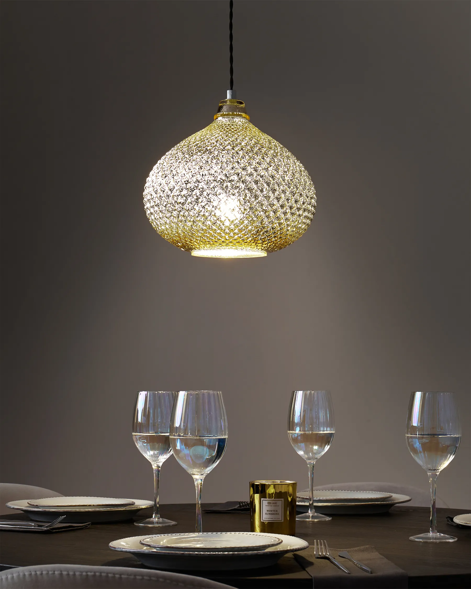 Pendellampa MADON Glas Guld_691472