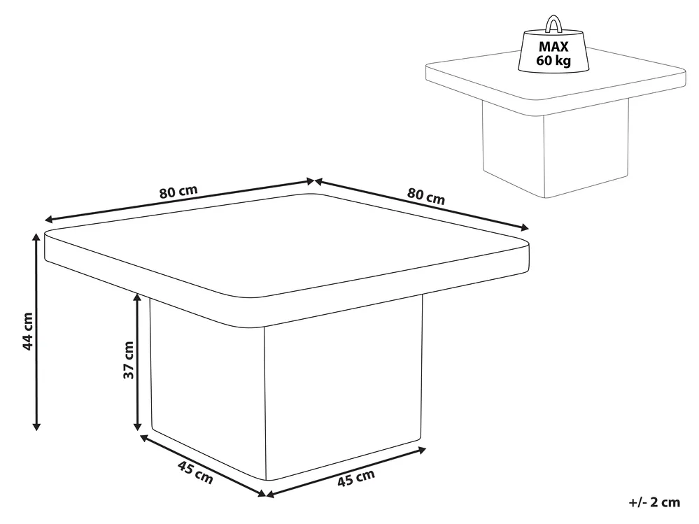 Coffee Table DUSON Travertine Effect_986984