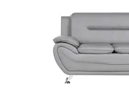 Sofa 3 Seater LEIRA Faux Leather Grey_1058657