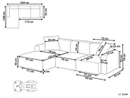 Modular Corner Sofa 3 Seater HEDE Boucle White Right Hand_1091915
