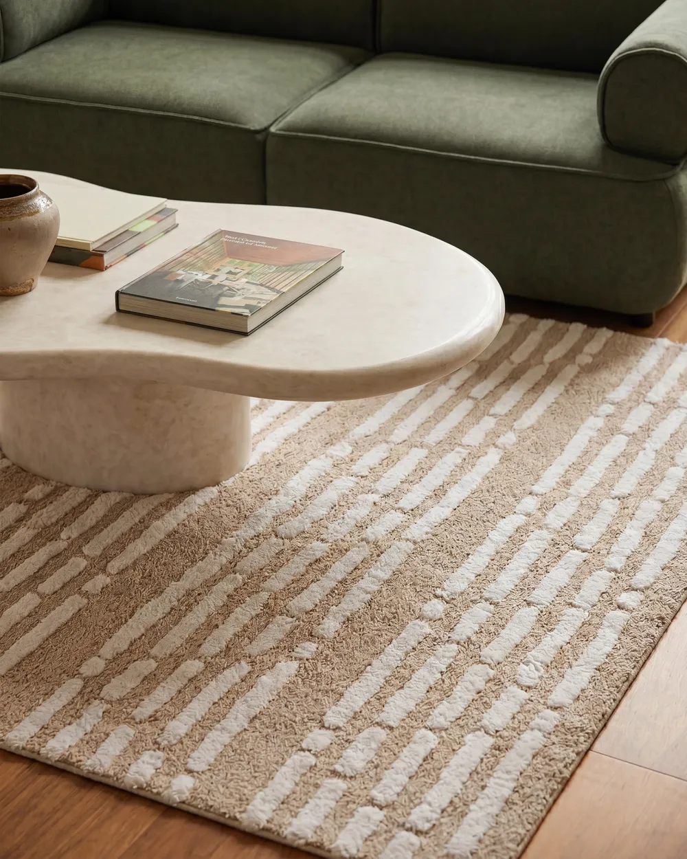 Rug AHIRLI Beige 120 x 180 cm Cotton
