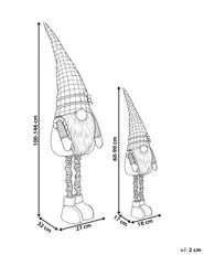 Sett med 2 juledekorasjoner KLAUKKALA 60-90/100-146 cm Nisse Flerfarget_1179727