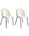 Ruokatuolisetti 2 kpl COVELO Sametti Vaaleanbeige