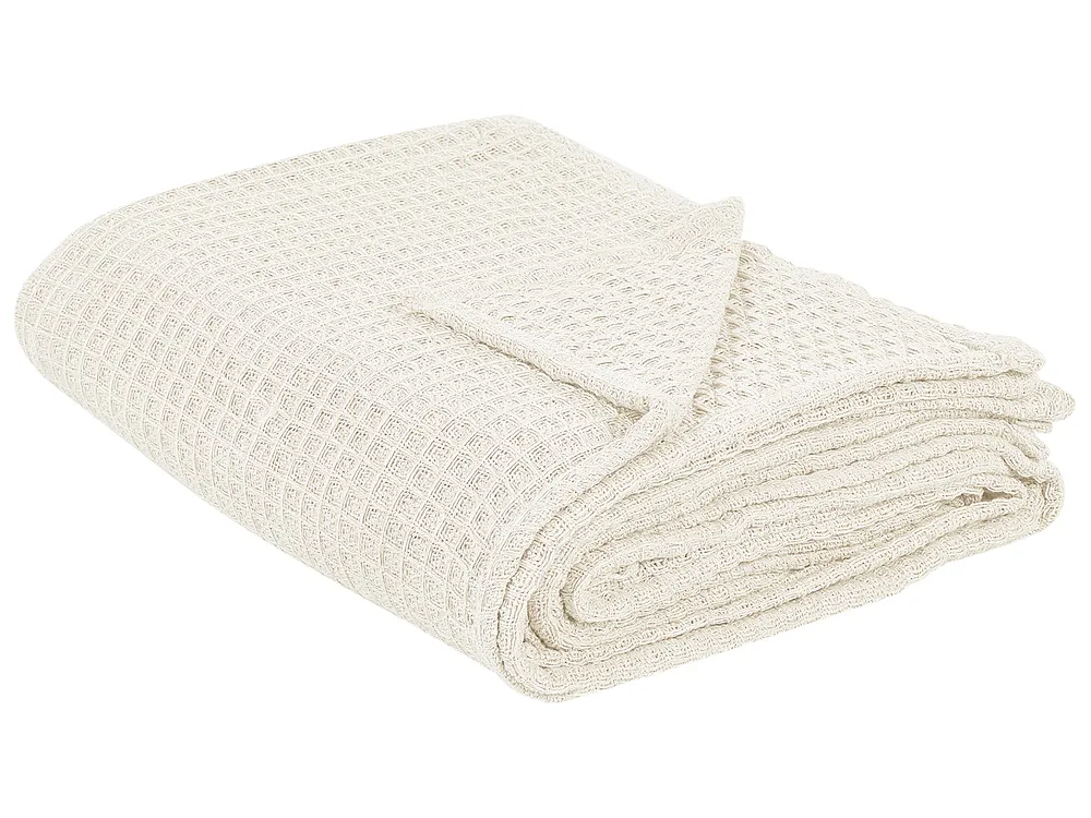 Bedspread CHAGYL Cotton 200 x 220 cm Light Beige