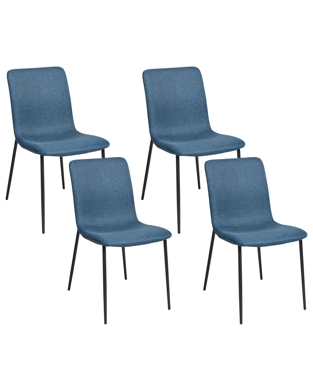 Set of 4 Dining Chairs GLENDIVE Fabric Dark Blue