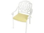 Garden Dining Set 4 Seater ANCONA with Cushions Metal Off-White_1004969
