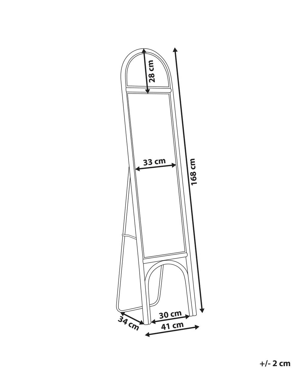 Lattiapeili BRUSSEY 170 cm Rottinki Luonnonväri_938899