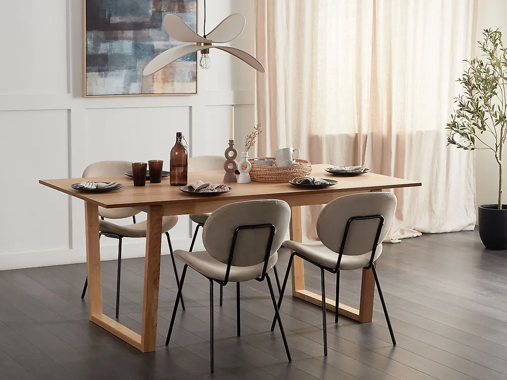 Matbord CAMDEN Ljus askfanér 180 cm 95 cm_1183796