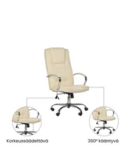 Hierontatuoli lämmittävä GRANDEUR Keinonahka Beige_1071334