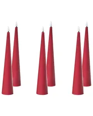 Set of 6 LED Candles AURUM 28 cm Red_1015925