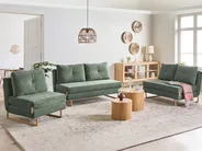 Single Sofa Bed JERSLEV Fabric Light Green_1013644