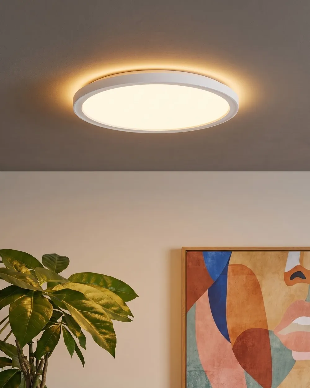 LED Ceiling Lamp VELORA with Remote with Dimmer White