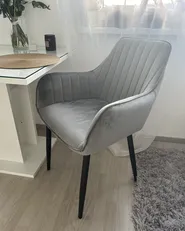 Set med 2 matstolar WELLSTON Sammet Mörkgrå_924461