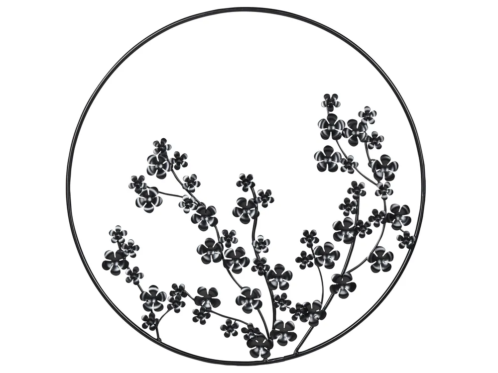 Wall Decor Flower STRONTIUM Metal 70 cm Black