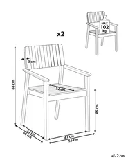 Set of 2 Garden Chairs AGELLO Acacia Wood Brown_923445
