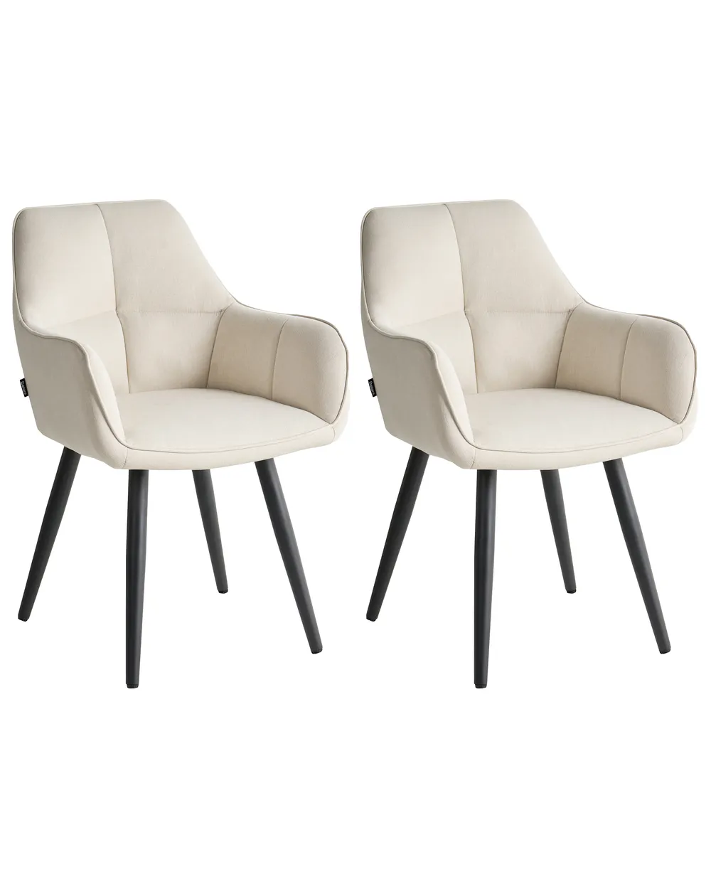 Set of 2 Dining Chairs TIRANO Faux Linen Light Beige