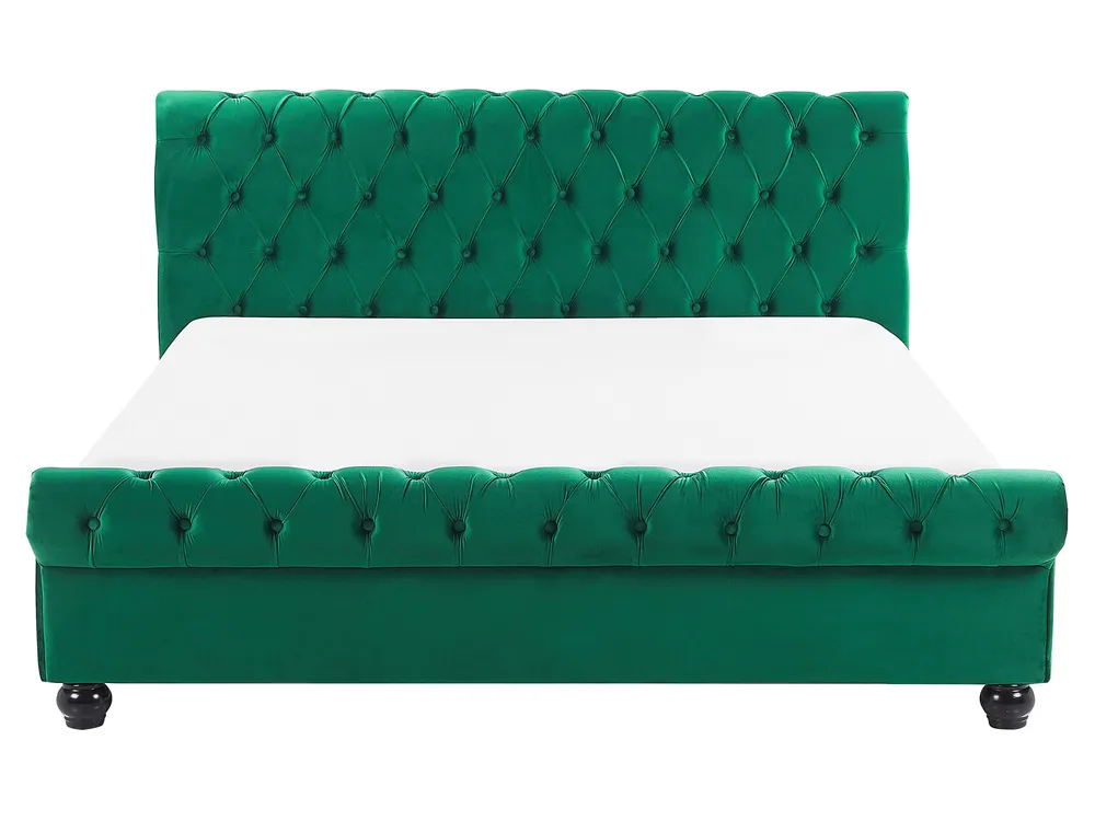 Bed Velvet AVALLON 160 x 200 cm (EU King Size) Emerald Green_729154