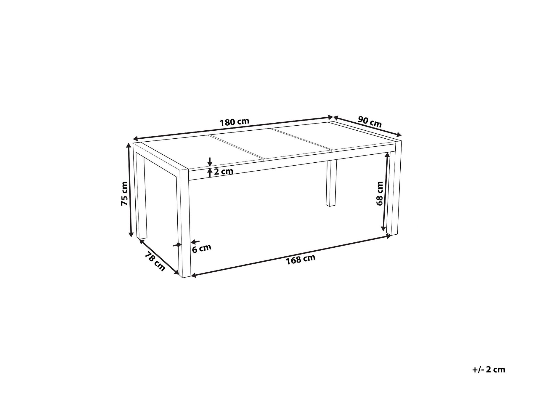 Garden Dining Table COSOLETO 180 cm 90 cm Glass Grey_881933