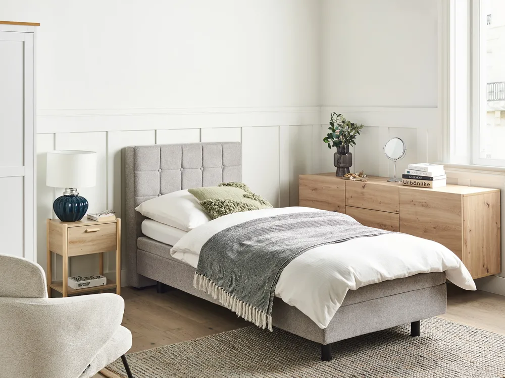Adjustable Bed Fabric DUKE 80 x 200 cm (EU Small Single) Light Grey