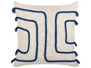 Set of 2 Decorative Cushions PLEIONE 45 x 45 cm Cotton Navy Blue Geometric Pattern_840306