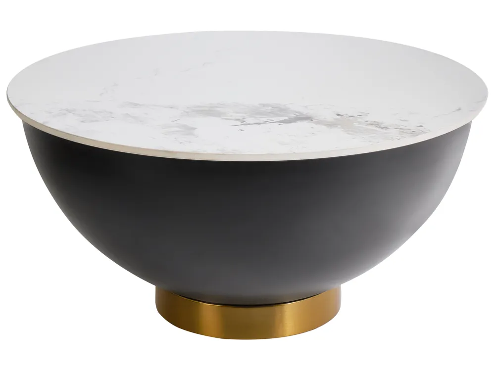 Coffee Table NADINE with Storage Ceramic Black