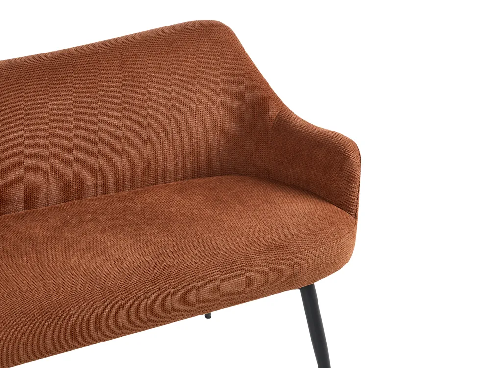 Dining Bench 2 Seater ARENDAL Fabric Golden Brown_1080941