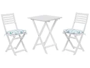 Bistro Set with Cushions Folding FIJI Acacia Wood Blue_764242