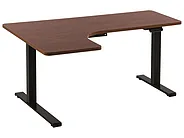 Kulmatyöpöytä sähkösäädettävä DESTIN 160 cm 110 cm Ruskea/musta Vasen_801302