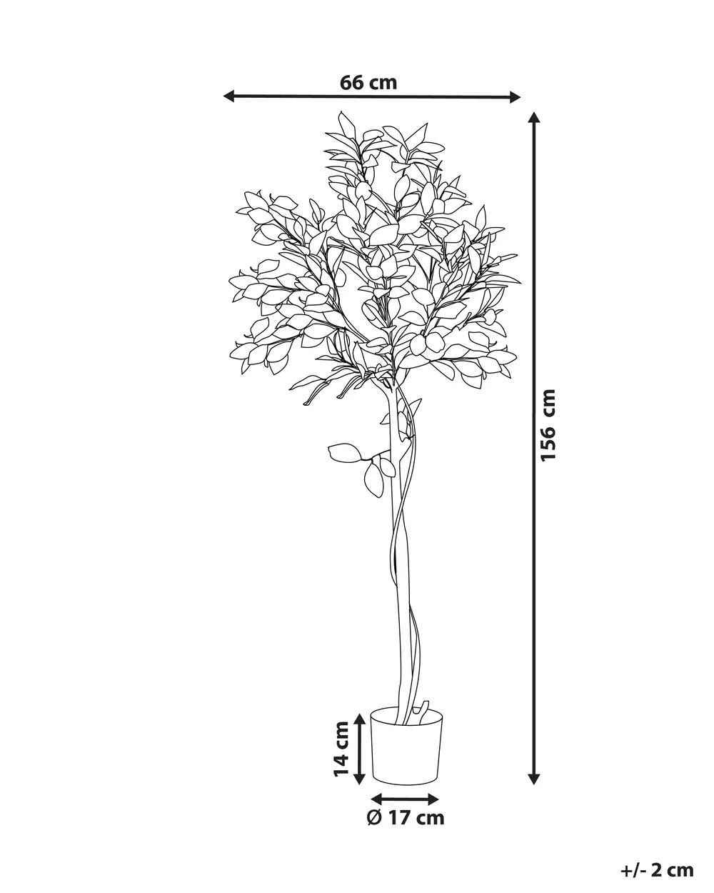 Tekokasvi LEMON TREE 156 cm Vihreä_917199