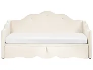 Utdragbar säng Sammet LORETTE 90 x 200 cm Ljusbeige_1081003