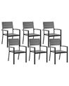 Set of 6 Garden Chairs COMO Grey