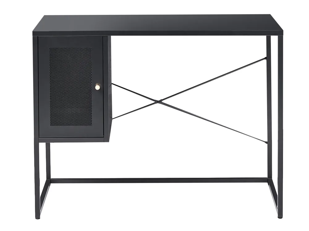 Skrivbord HARJO 100 cm 50 cm med förvaring Svart_1037634