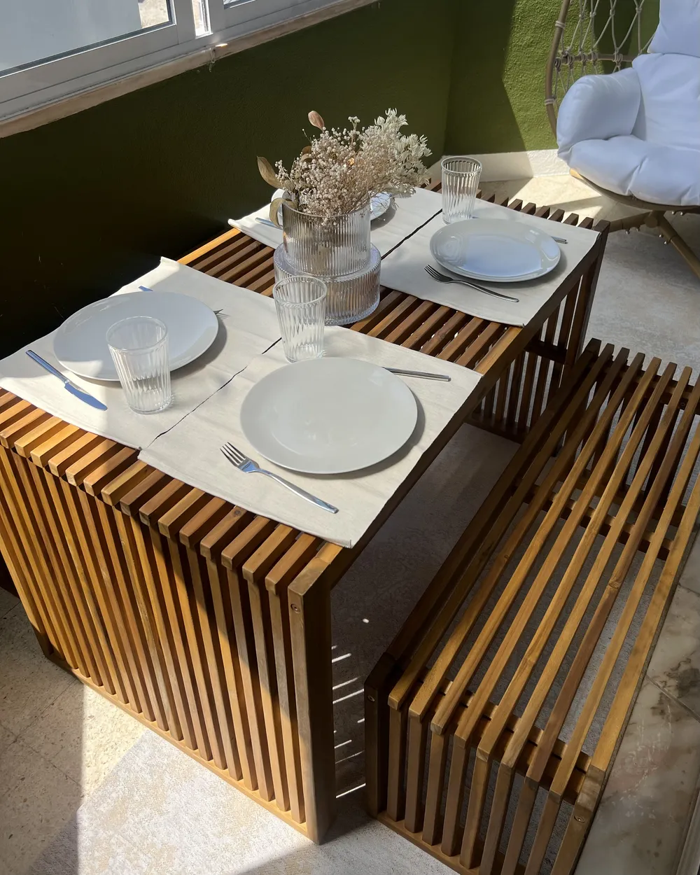 Garden Dining Table BELLANO 70 cm 120 cm Acacia Wood Brown_936409