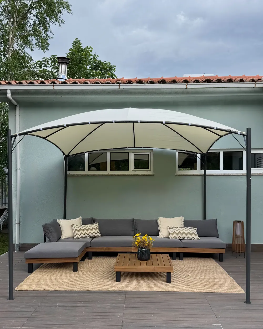 Gazebo VOMERO 305 cm 305 cm Metal Beige_1072016