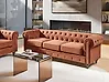 Sohva 3-istuttava CHESTERFIELD Sametti Kullanruskea