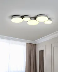 LED Ceiling Lamp LUGA Metal Silver_847464