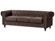 Sohvaryhmä 4-istuttava CHESTERFIELD Sametti Tummanruskea_1065060