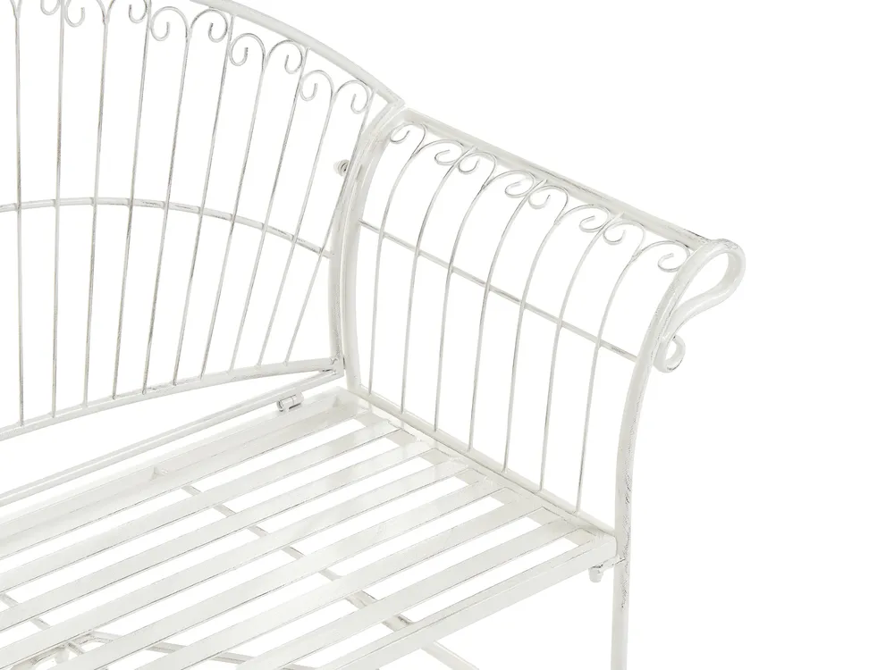 Garden Bench GUALEA 130 cm Metal Off-White_1108124