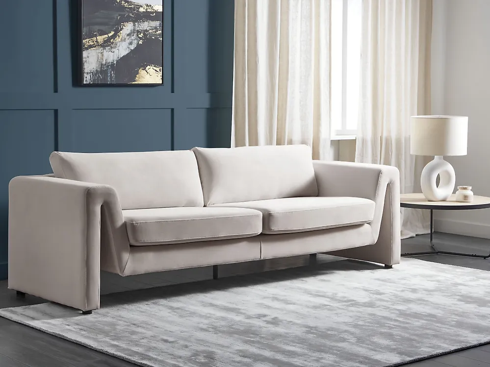 Sofa 3-seter MAUNU Fløyel Lys beige_1188407
