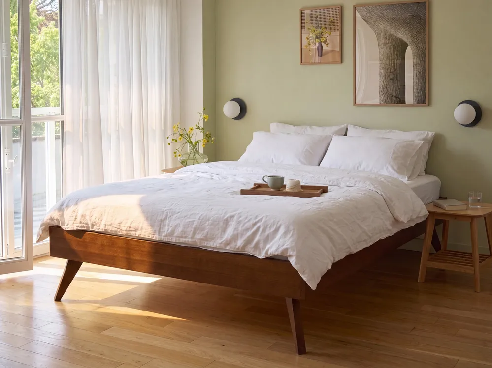 Bed without Headboard BERRIC 120 x 200 cm (EU Small Double) Dark Ash Wood_1113819